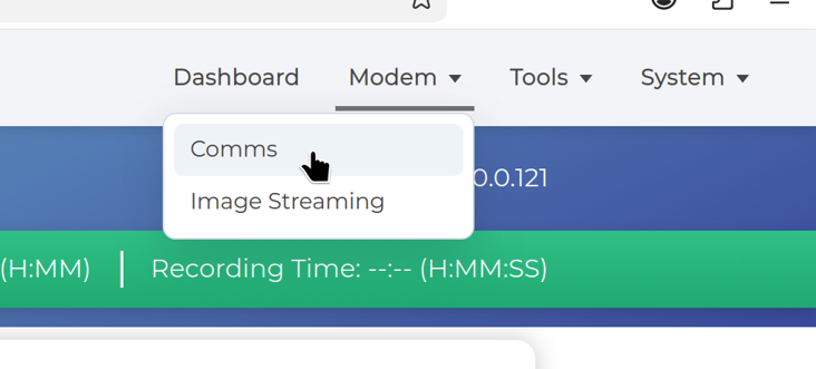 Modem Comms Page