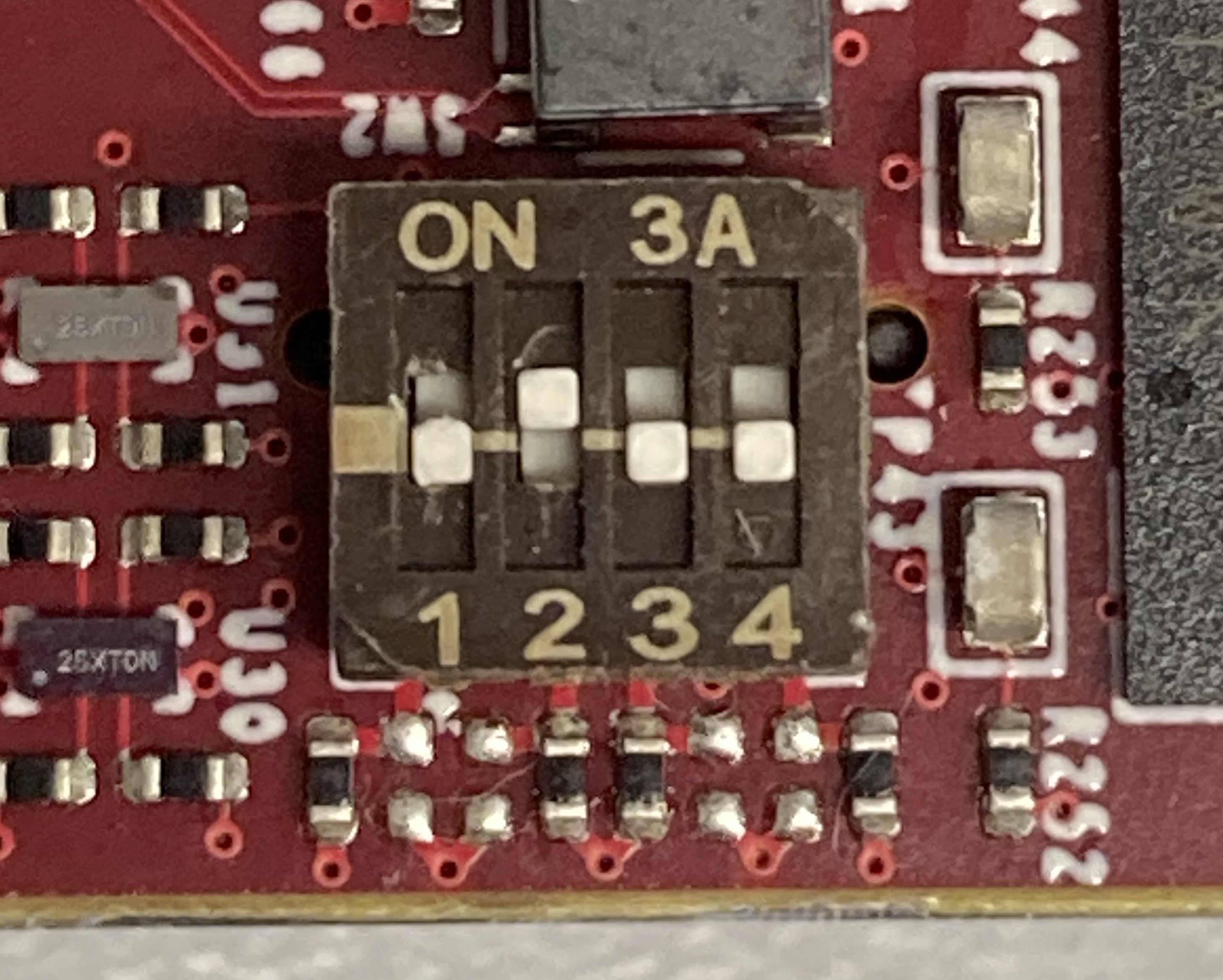 PMM6081 DIP switch position for run-code mode