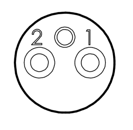 2-pin male SubConn connector pinout, face view