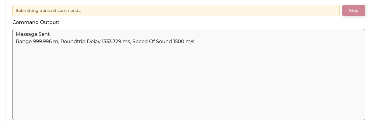 Web UI Comms Command Output