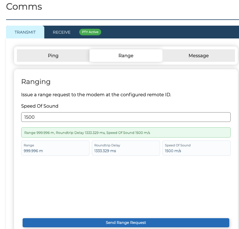 Web UI Comms Transmit Range