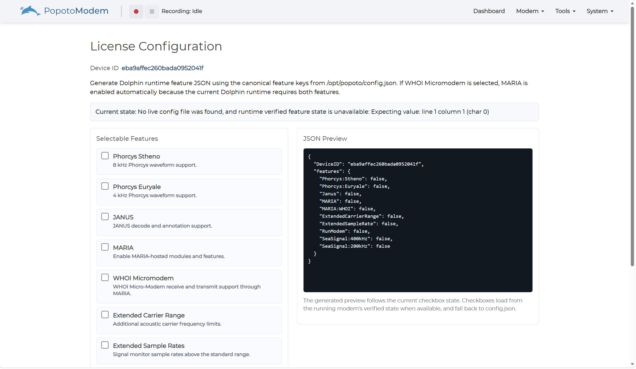 Web UI Licensing Screen