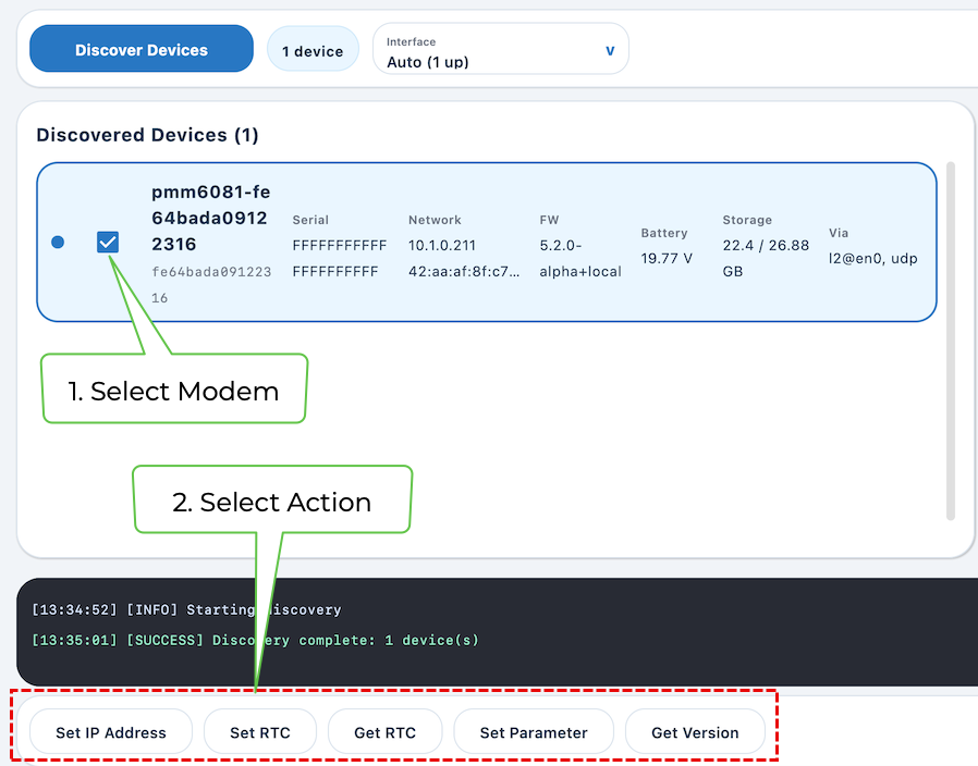 Popoto Discover - Modem Actions