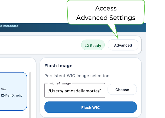 Popoto Discover - Accessing Advanced Settings